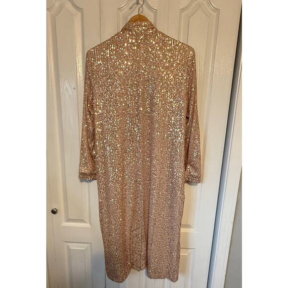 NWT Anthropologie x Mare Mare Sequin Duster Rose Color size Med Dressy Holiday - Picture 6 of 9